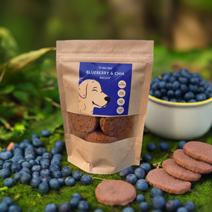 Blueberry & Chia Peanut Butter Dog Biscuits