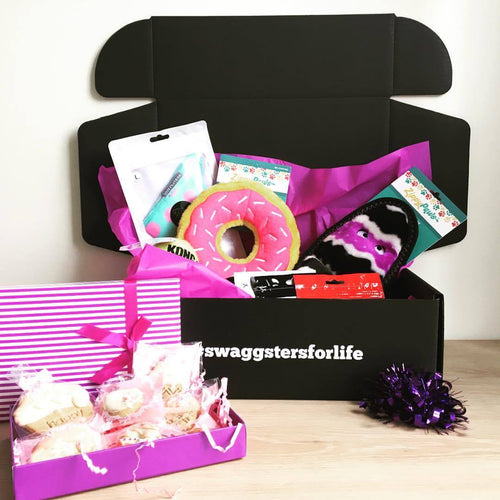 Wag Swag Birthday dog gift box front